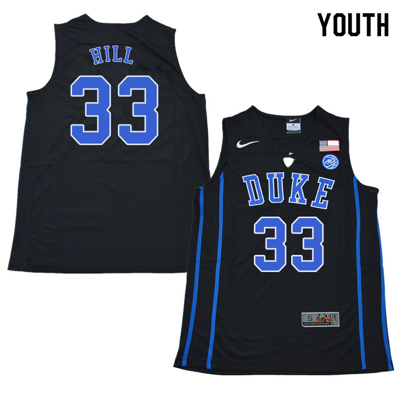 2018 Youth #33 Grant Hill Duke Blue Devils College Basketball Jerseys Sale-Black